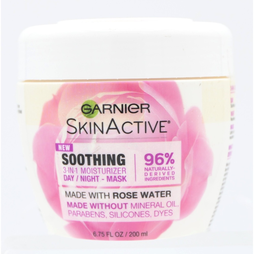 Garnier Skin Active Soothing 3-in-1 Moisturizer Day Night Mask Rose Water 6.75oz